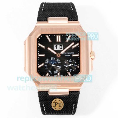 Swiss 1:1 Copy New Patek Philippe Cubitus Grand Date Rose Gold Moon Phase Watch 